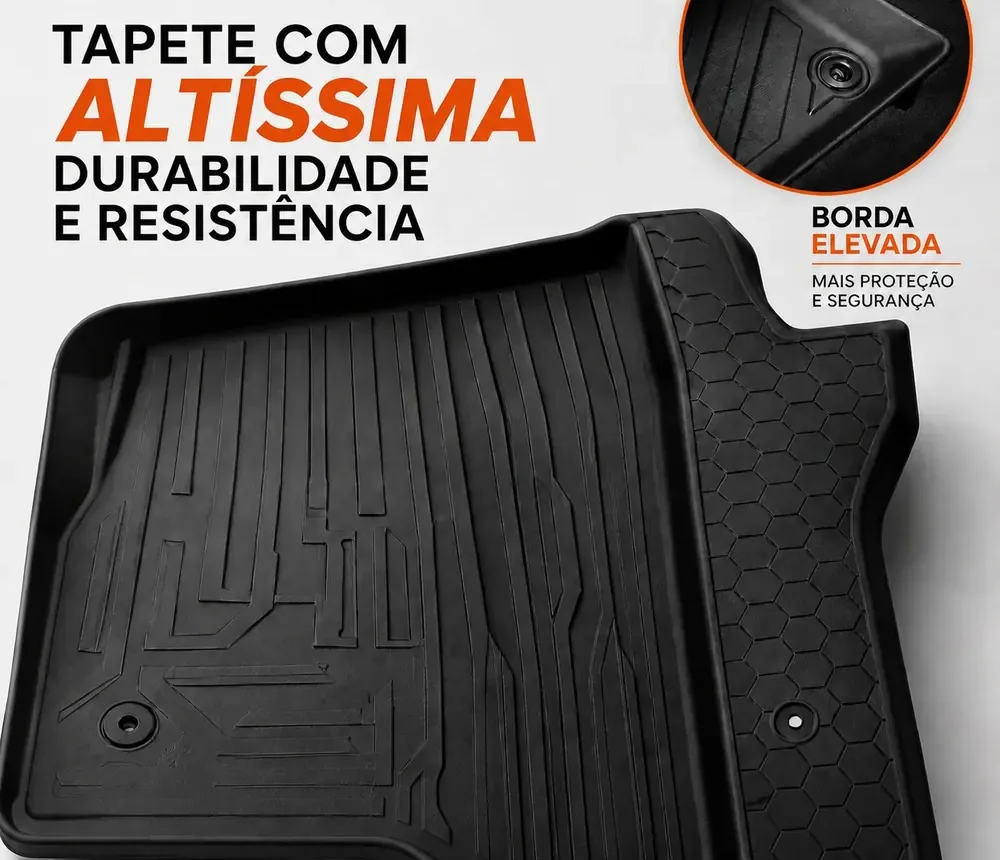Borracha premium de 7 mm com borda elevada: durabilidade e resistência